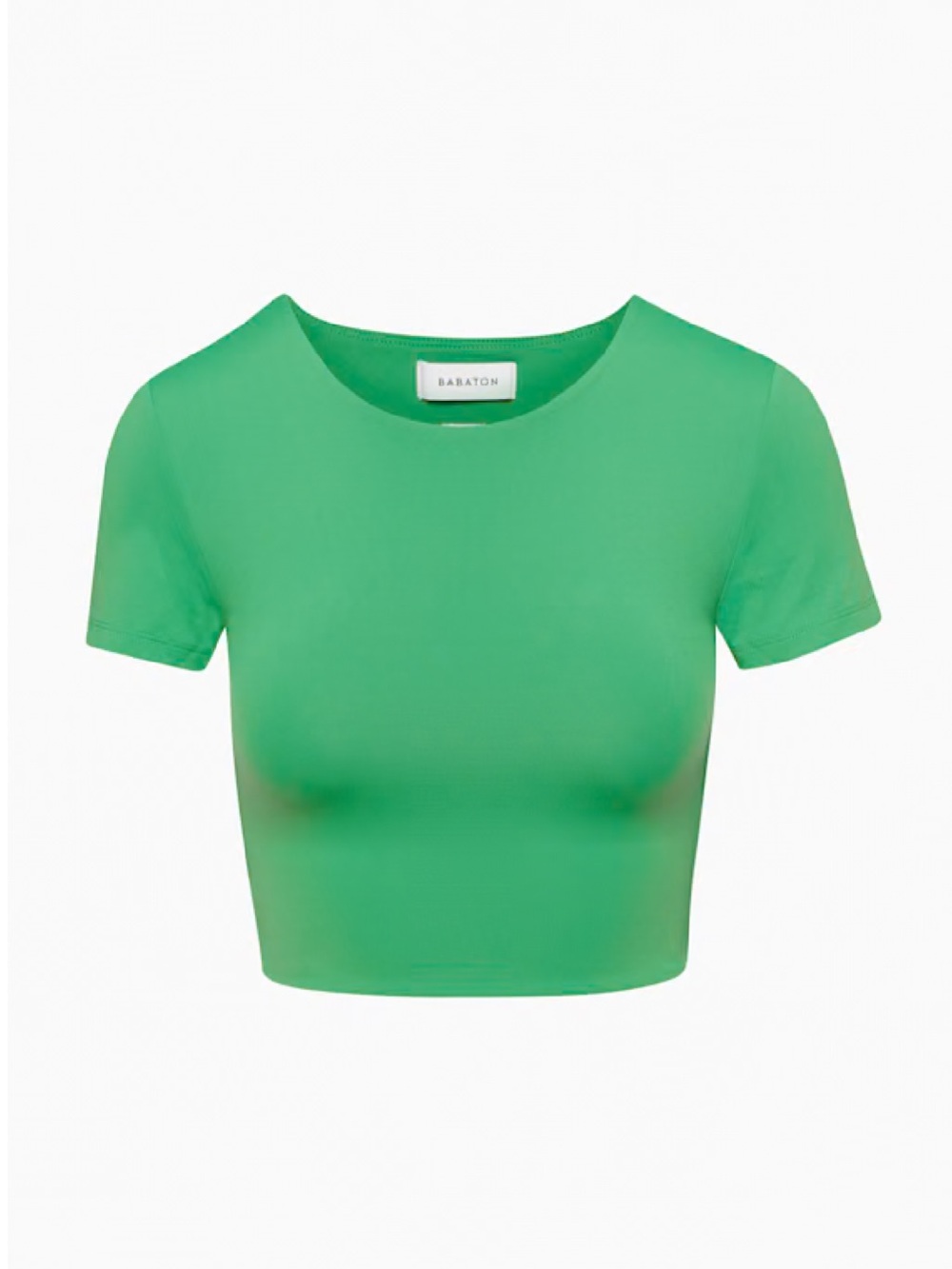 Aritzia Nature Green Babaton Contour Crew Cropped T-Shirt